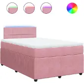 Syfax Boxspringbett mit Matratze Rosa 120x200 cm Samt