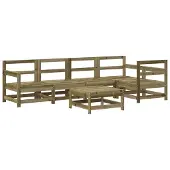 vidaXL 6-tlg. Garten-Lounge-Set Imprägniertes Kiefernholz