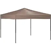 Syfax Faltzelt 3x3 m Taupe, 292 x 292 x 245 cm (L x B x H), 210D Oxford-Gewebe mit silberner Beschichtung, UV- und wasserabweisend, Stahlgestell