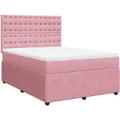 Syfax Boxspringbett mit Matratze Rosa 140x190 cm Samt