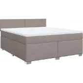 Syfax Boxspringbett mit Matratze Taupe 180x200 cm Stoff