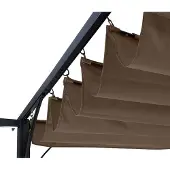 Mendler Pergola HWC-C42, Garten Pavillon, stabiles 6cm-Gestell + Schiebedach 3x3m taupe-braun