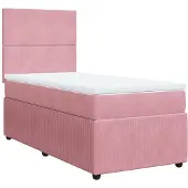 Syfax Boxspringbett mit Matratze Rosa 100x200 cm Samt