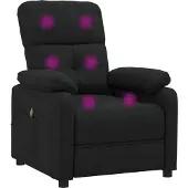 Syfax Massagesessel Schwarz Stoff 73 x 90 x 100 cm (B x T x H) mit manueller Liegefunktion