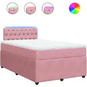 Syfax Boxspringbett mit Matratze Rosa 120x200 cm Samt