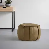Momax Hocker Falun II Grün in Lederlook ⌀ ca. 60cm