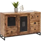 Premium Living Sideboard Leya Naturfarben/Schwarz