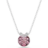 Swarovski Bella V pendant Round cut Pink Rhodium top coat