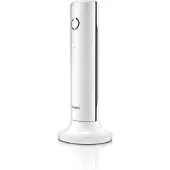 Philips Telefon Linea M4501W/01 Single - Festnetztelefon Schnurlos - DECT Telefon mit 16h Sprechzeit - Haustelefon mit 1,6 Zoll Display - 180h Standby - Weiß