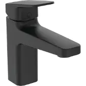 Ideal standard Waschtischarmatur Ceraplan ohne Ablaufgarnitur H90, Ausladung 124mm BD222XG Schwarz (Silk Black)