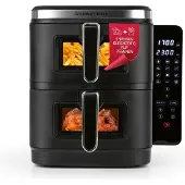 DS Produkte GOURMETmaxx FryUp Vertikale Doppelkammer-Heißluftfritteuse, 10 l - Touchscreen