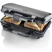 Bestron Sandwichmaker "ASM90XLTG, XL für 2 Sandwiches, Antihaftbeschichtetet", 900 W