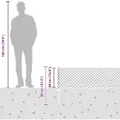 vidaXL Maschendrahtzaun mit Pfosten 10 x 0,4 m PVC-beschichteter Stahl