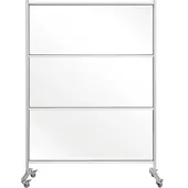 BI-Office Mobile Trennwand, Spritzschutz, Glas, mit Aluminiumrahmen, silber 120 x 180 cm