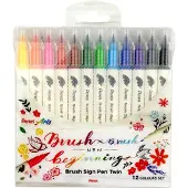 Pentel Brush Sign Pen Twin 12 stk
