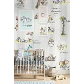 Komar Vliestapete "Digitaldruck Vlies - Winnie the Pooh Stripes - Größe 200 x 280 cm" bedruckt glatt Kinderzimmer