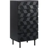Bessagi Home Kommode Roma Schwarz MDF/Echtholz
