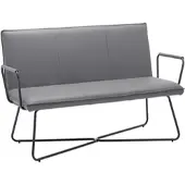 Bessagi Home Sitzbank Bosco Grau Lederlook Gepolstert