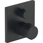 Duravit Fertigmontageset UP-THM, Rosette eckig, schwarz matt