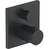 Duravit Fertigmontageset UP-THM, Rosette eckig, schwarz matt