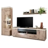 Die Möbelfundgrube Wohnwand Viking Oak - anthrazit - 295 cm - MODENA