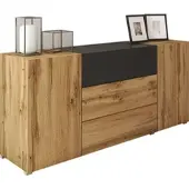 P&b Kommode Berlin 150 Eiche Wotan/Schwarz
