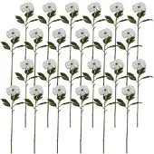 Creativ Green künstliche Pflanze Zinnie, 63cm, wieß, 24er Set