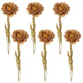 Creativ Green künstliche Pflanze Peonie, 64cm, cognac, 6er Set