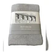EXKLUSIV HEIMTEXTIL Kuscheldecke Wohndecke 150 x 200 cm Silber