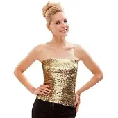 Buttinette Pailletten-Bandeautop, gold