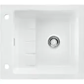 NABER 1091005 Einbauspüle PickUP E mit Premium-Drehexzentergarnitur, ab 600 mm Schrankbreite, Keramik, Weiß matt