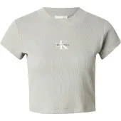 Calvin Klein Jeans Damen - Monologo Ripp-T-Shirt - Shadow