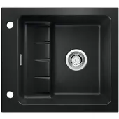 NABER 1091003 Einbauspüle PickUP E mit Premium-Drehexzentergarnitur, ab 600 mm Schrankbreite, Keramik. Nero