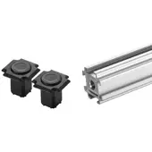 MAGNETOPLAN Vierkantsäule mit Bodengleiter 2000mm