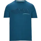 Killtec T-Shirt "MN TSHRT C", Herren, Gr. 3XL, blau (ocean), Obermaterial: 92% Polyester, 8% Elasthan, Rundhals, Shirts T-Shirt, Schnelltrocknendes Herren T-Shirt mit Berg-Print und Melange-Optik