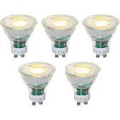 LUEDD 5er-Set GU10 50mm Dimmbare LED-Lampen Klar 2,5W 450 lm 3000K