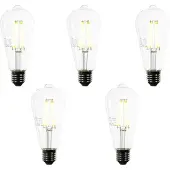LUEDD 5er-Set E27 LED-Glühbirnen ST64 Klar 3,8W 806 lm 3000K