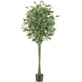 Creativ Green künstliche Pflanze Ficus benjamina 125cm, UV-beständig / schwer entflammbar