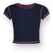 Vingino T-Shirt Basic-Crop Rib Tee Mädchen Blau 128