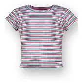 Vingino T-Shirt Basic rib crop striped tee Mädchen Blau 128