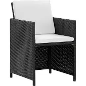 vidaXL 5-tlg. Garten-Essgruppe mit Auflagen Poly Rattan Schwarz