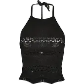 Urban Classics Tanktop "Damen Ladies Short Crochet Knit Neckholder Top" 1 Stk.