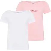 Kangaroos T-Shirt "2er Pack T-Shirts mit modischen Ausschnitt" Packung, 2, 2 tlg. Basic Schnitt, Kurzarm, U-Boot-Ausschnitt, aus Baumwolle