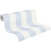 A.S. Création Vliestapete "Landhaustapete mit Streifen" gemustert matt neutral geprägt Babyblau Tapeten Wohnzimmer Schlafzimmer Küche modern Flur Design Büro