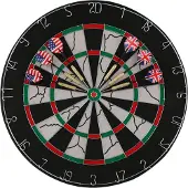 Edco Dartboard Deluxe mit Kupferpfeilen - 45 cm - doppelseitiges Dartspiel