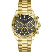 GUESS Chronograph "ARTHUR", gold (goldfarben, schwarz, schwarz), Armbanduhren, Herren, goldfarben, Chronograph, Quarzuhr, Armbanduhr, Herrenuhr, Edelstahlarmband, analog