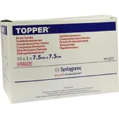 KCI Topper Schlitzkompr.7,5x7,5 cm steril 50x2 St Kompressen
