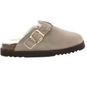 Scholl Clog Damen Benny Wildleder Fur Dark Beige-Schuhgröße 40