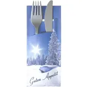 Ornamensa 520 Bestecktaschen mit Serviette Winter 20 cm