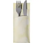 Ornamensa 520 Bestecktaschen mit Serviette creme marmoriert 20 cm